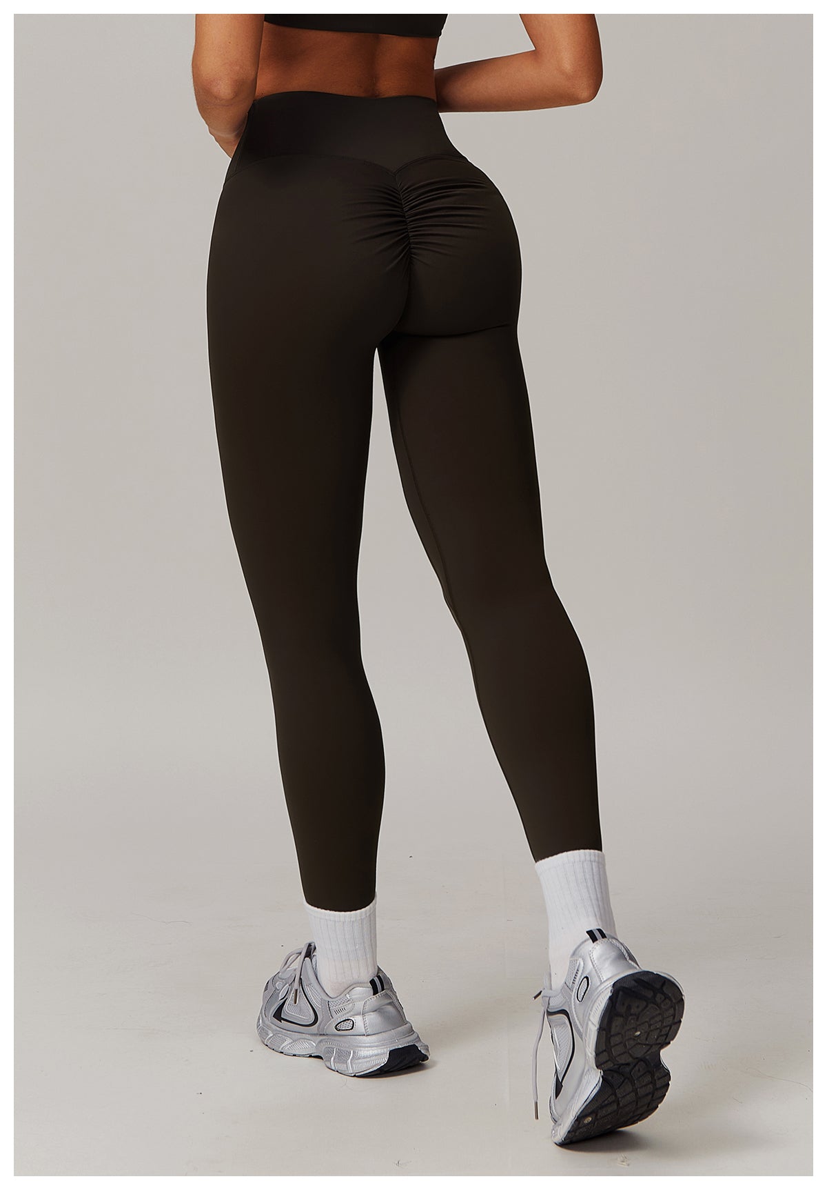 Quick-drying tight yoga pants, brushed tummy-control and hip-lifting high-waisted fitness pants, outdoor running sports pants