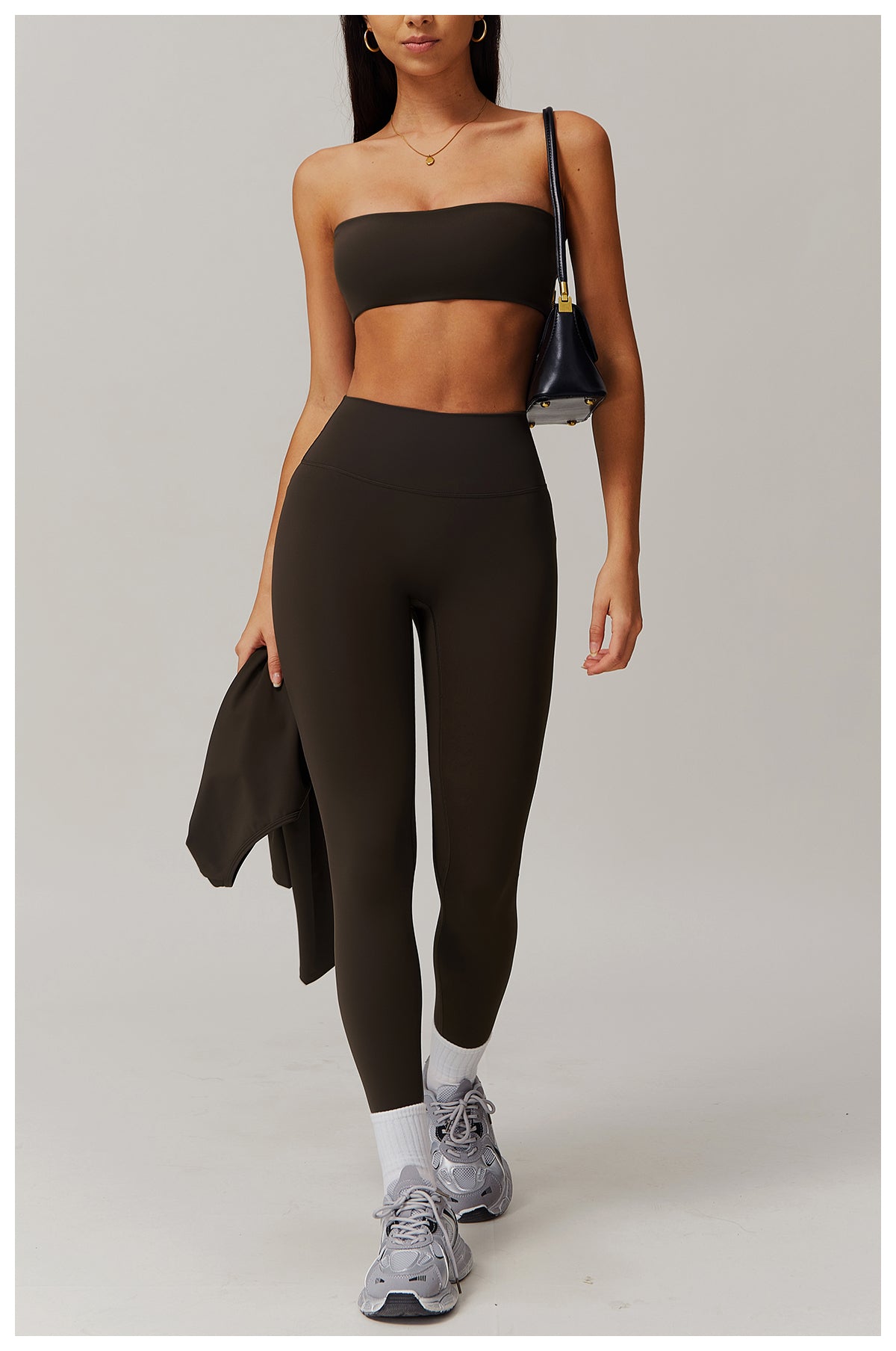Quick-drying tight yoga pants, brushed tummy-control and hip-lifting high-waisted fitness pants, outdoor running sports pants