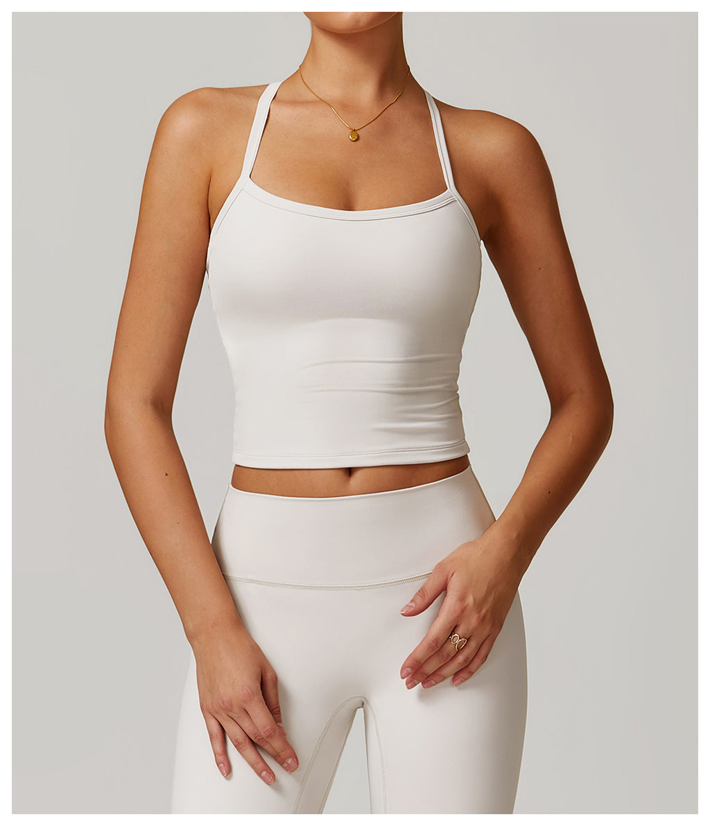 Brushed back yoga vest quick-drying fitness top outer wear running sports vest