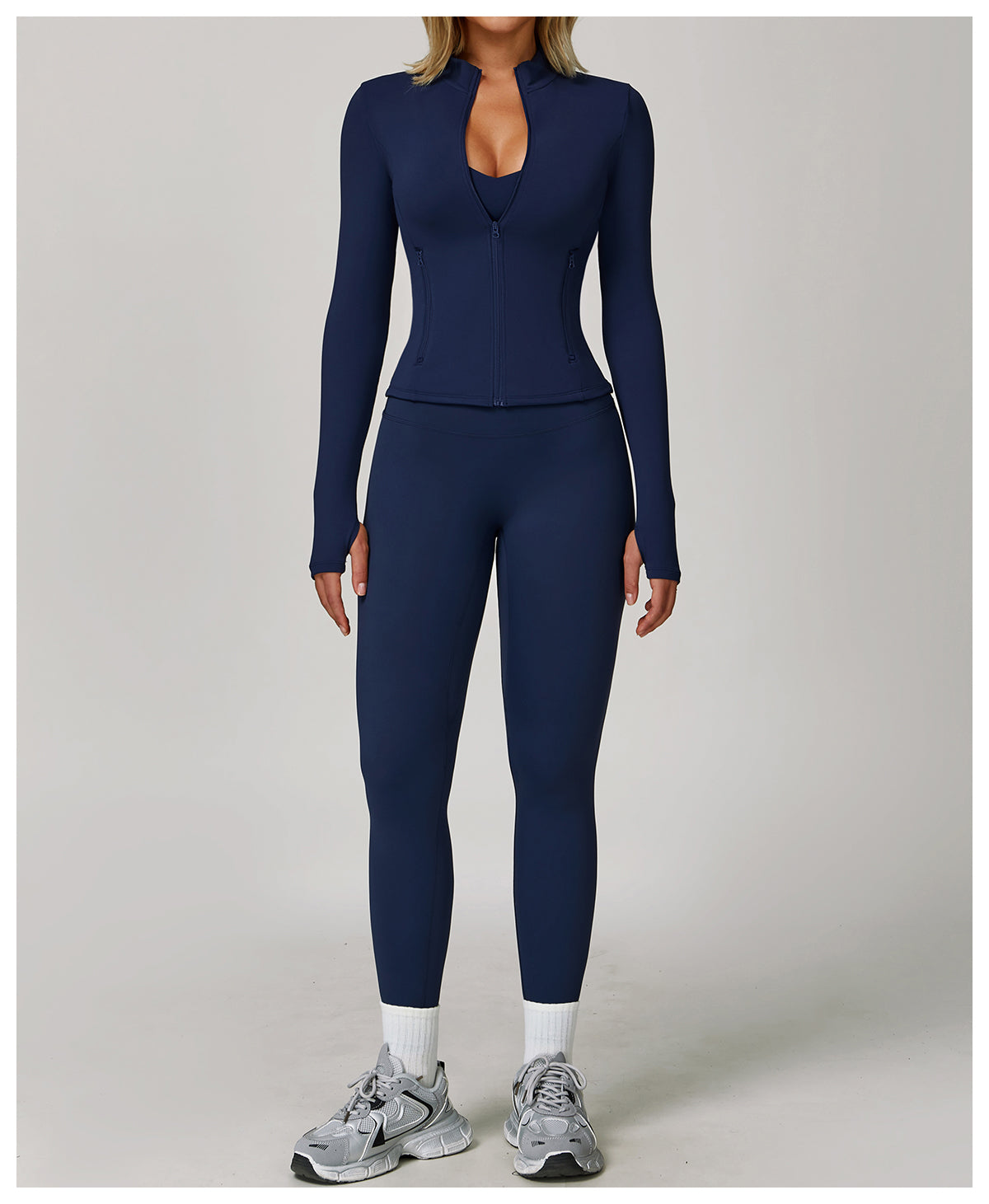 Autumn and winter zipper long-sleeved quick-drying yoga jacket outdoor casual top running sports fitness clothes