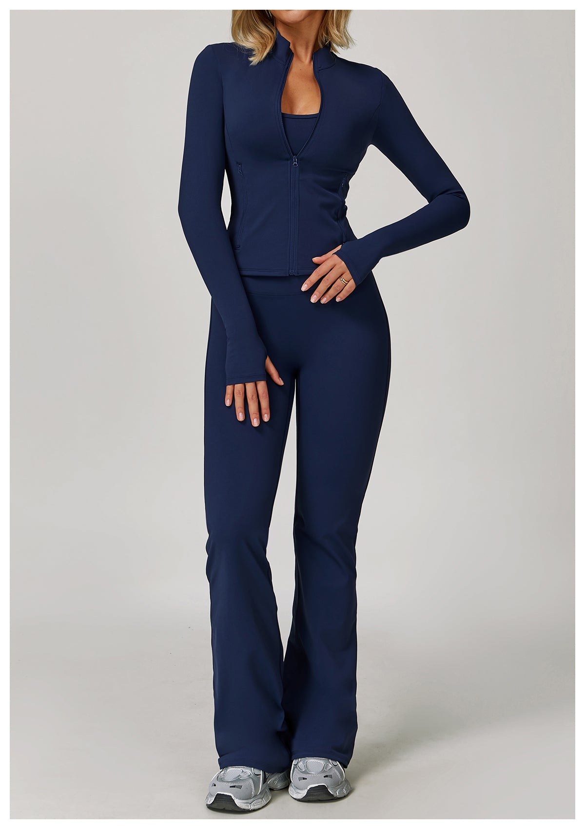Autumn and winter zipper long-sleeved quick-drying yoga jacket outdoor casual top running sports fitness clothes