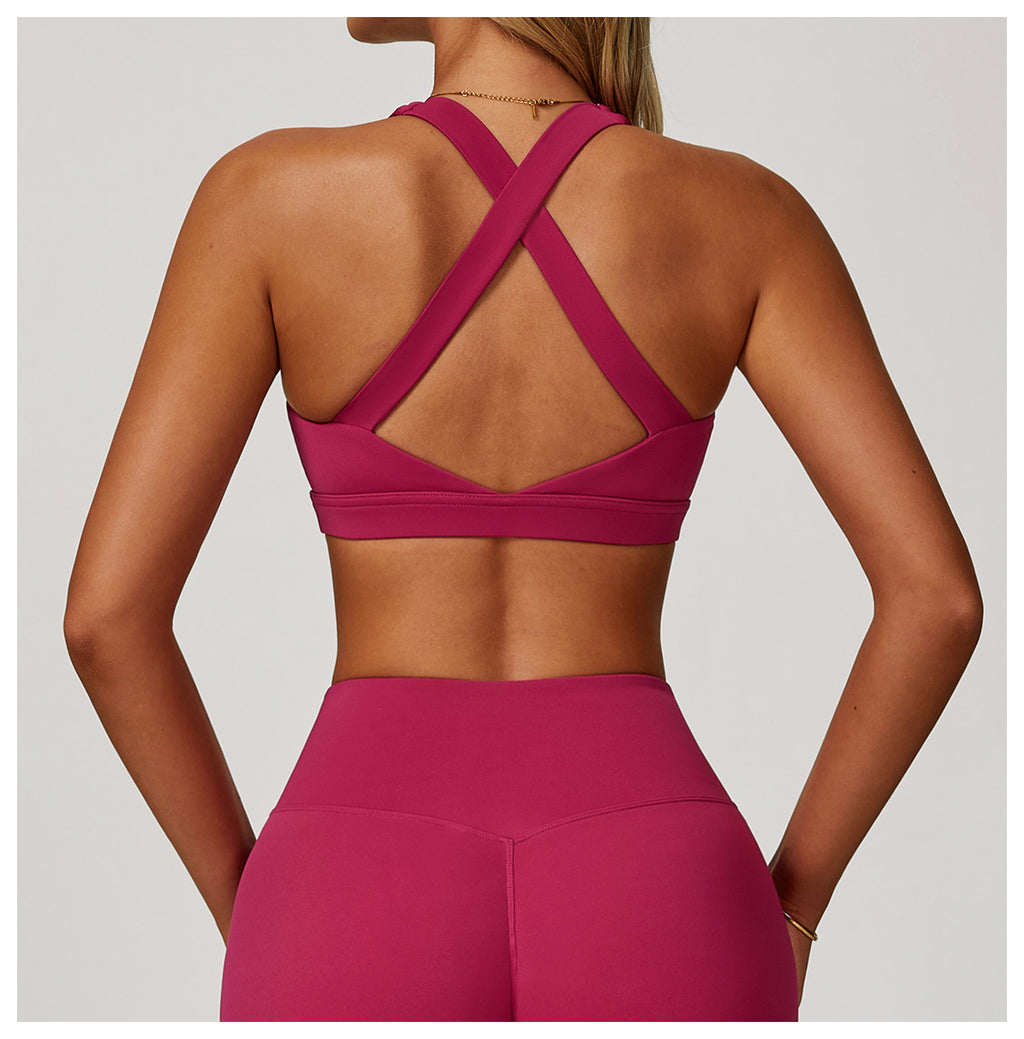 Tight Yoga Vest Sports Bra Shockproof High Intensity Pilates Running Outdoor Fitness Wear