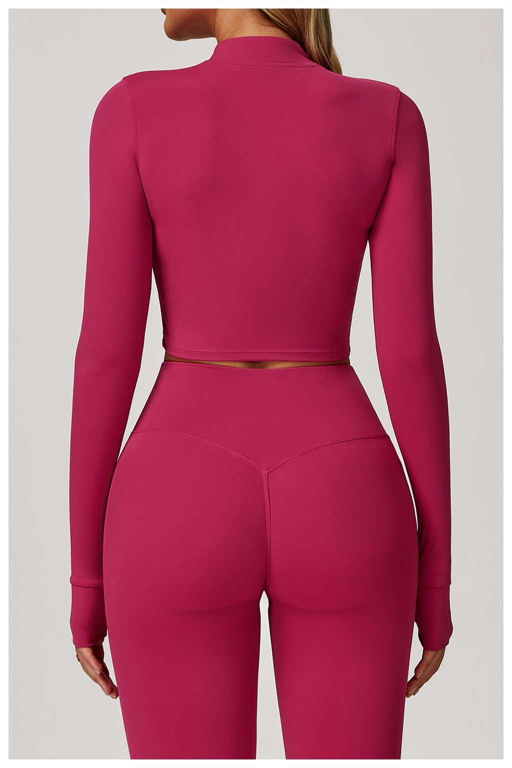 Zipper outdoor running sports yoga jacket slim fitness long sleeve jacket girls quick-drying yoga clothes