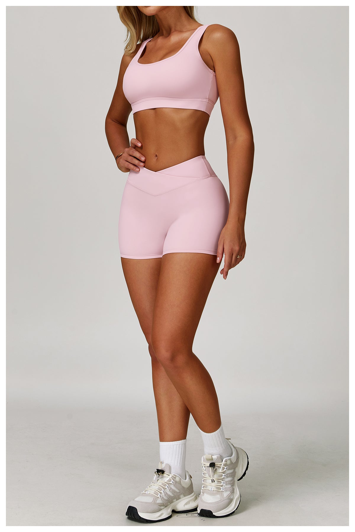 Nude Cross High Waist Yoga Shorts Peach Tight Hip Lifting Sports Shorts Women's Outerwear Fitness Pants