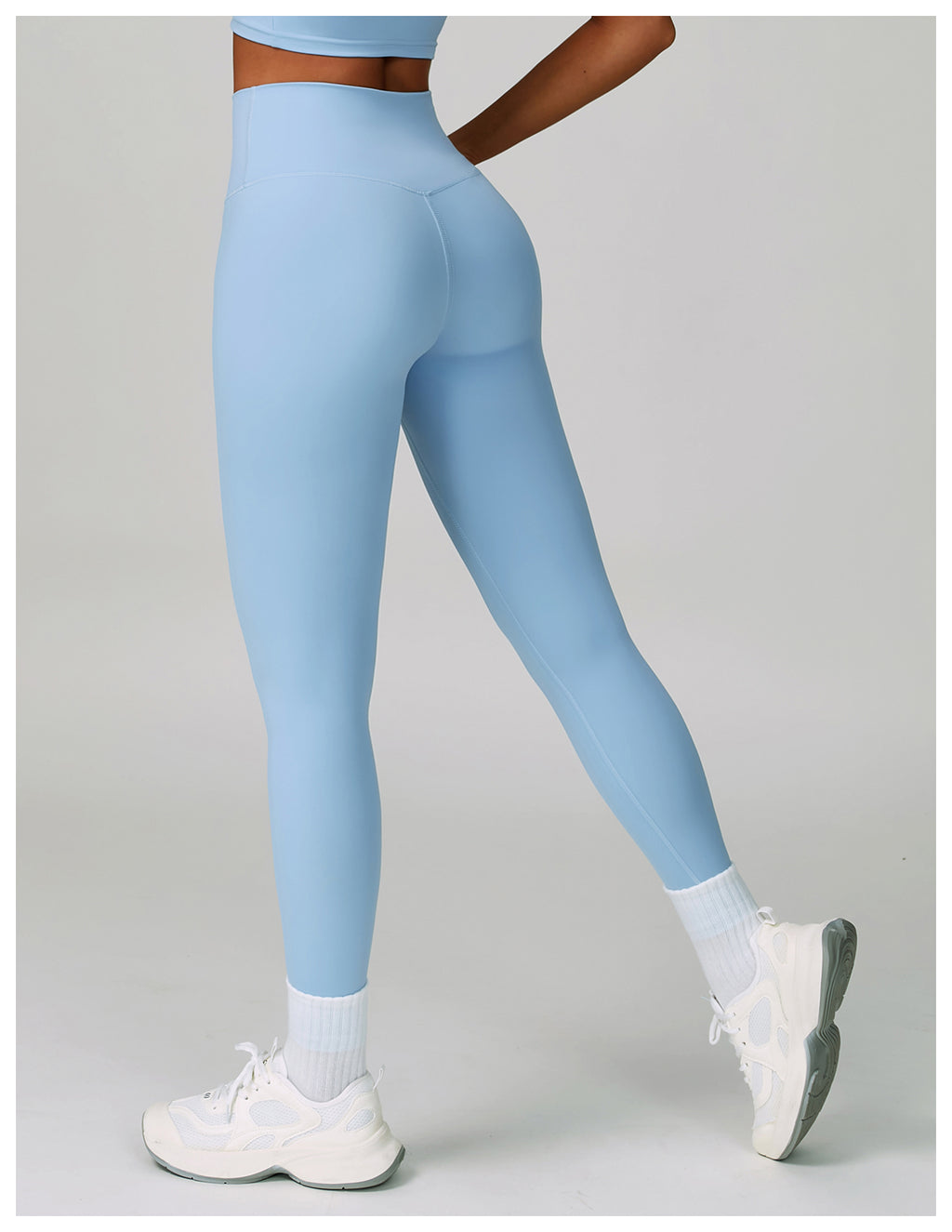 High waist hip lift fitness pants women's tight outdoor cycling sports running pants breathable quick-drying nude yoga pants