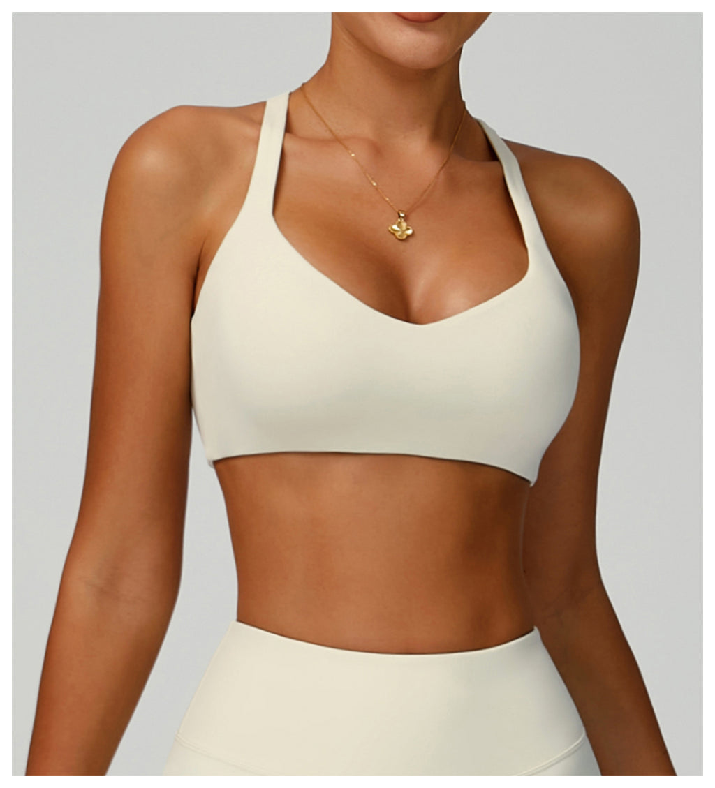 Environmentally friendly recycled sports bra hollow back tight sports vest women's high-intensity yoga bra 2029