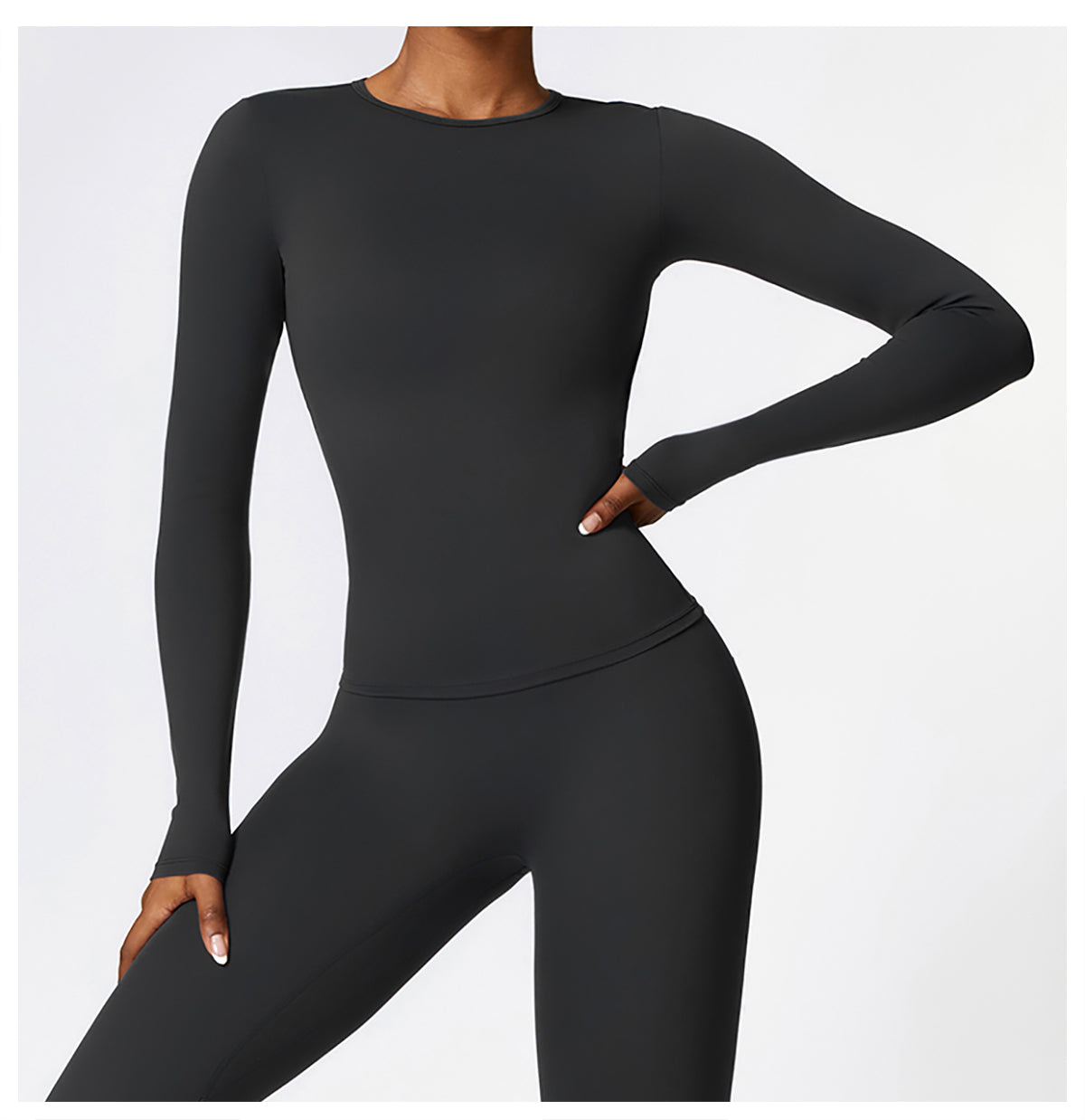 Winter brushed long-sleeved yoga clothes high-intensity fitness clothes Pilates running sports long-sleeved tops