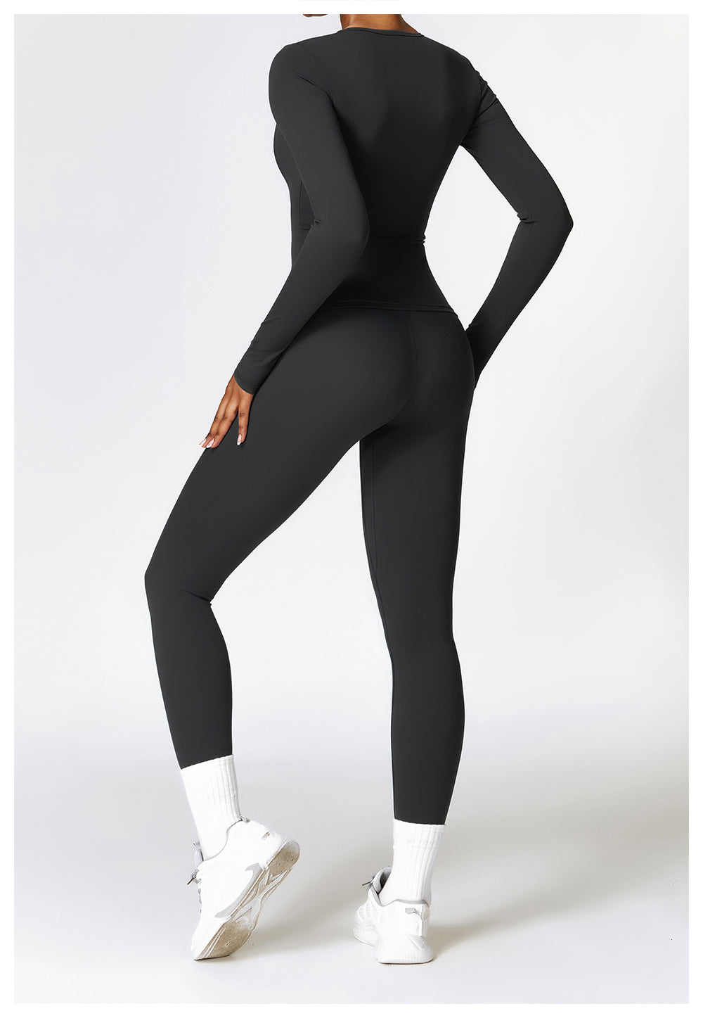 Winter brushed long-sleeved yoga clothes high-intensity fitness clothes Pilates running sports long-sleeved tops