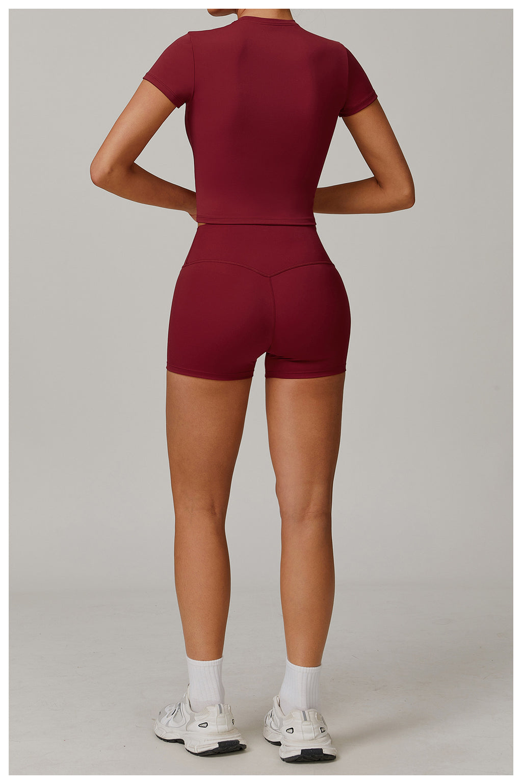 Tight-fitting sanded yoga T-shirt slim-fit versatile outdoor sports short-sleeved women's fitness yoga top