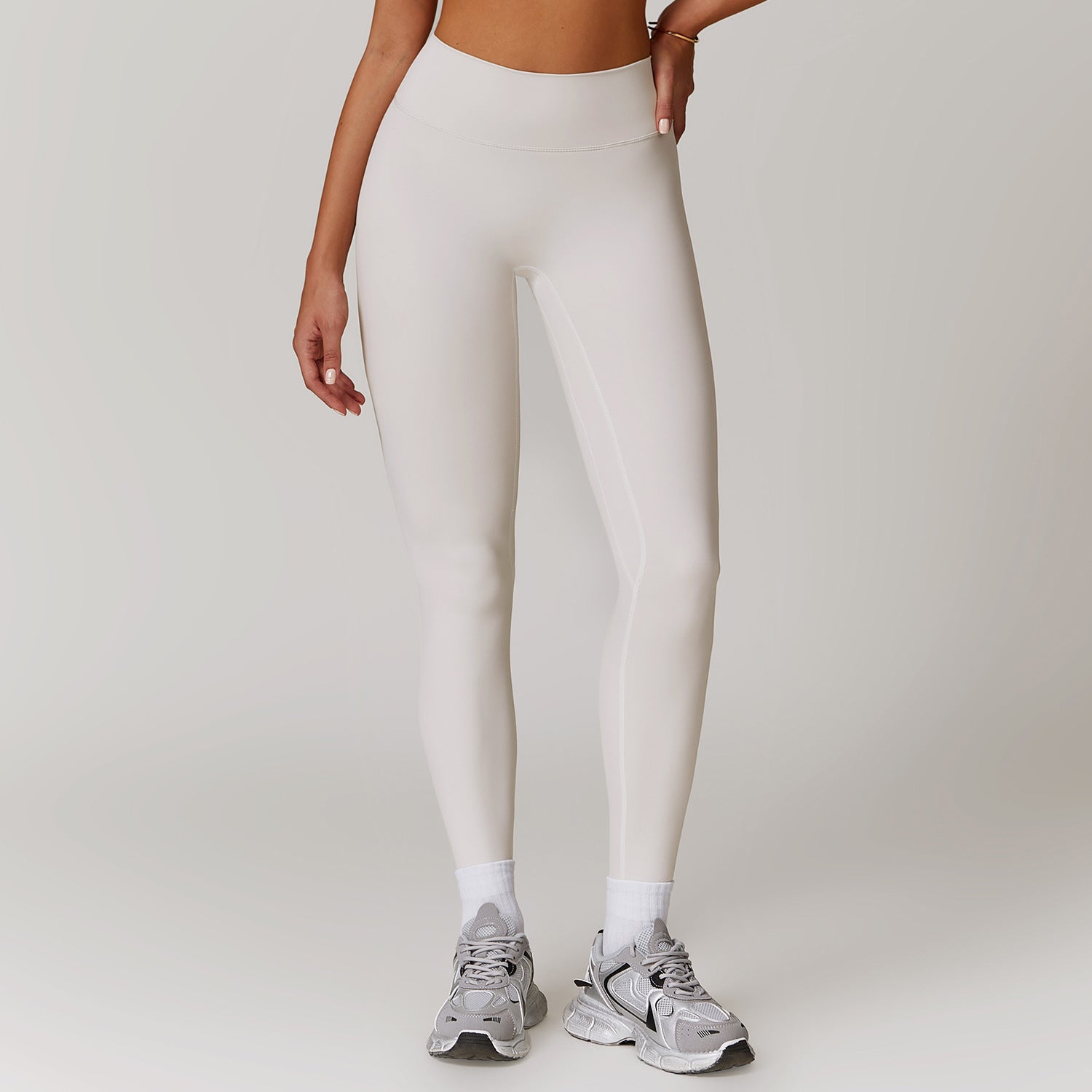 Quick-drying tight yoga pants, brushed tummy-control and hip-lifting high-waisted fitness pants, outdoor running sports pants