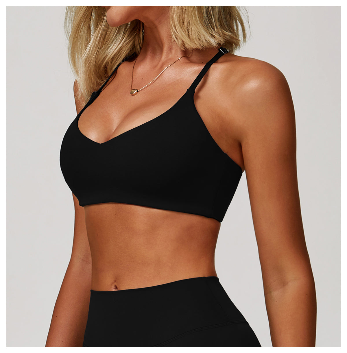 Sanded yoga bra women's tight beauty back fitness yoga clothes running exercise sports underwear