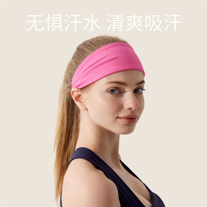 Elastic headband sports headband women's antiperspirant sweat absorption running fitness yoga bandana headband bundle headband women's wide brim