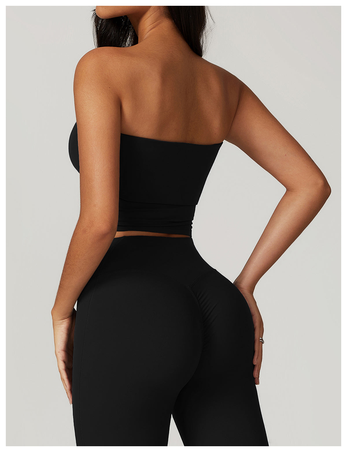 Strapless tube top sexy beautiful back sports bra women's shockproof quick-drying fitness yoga top