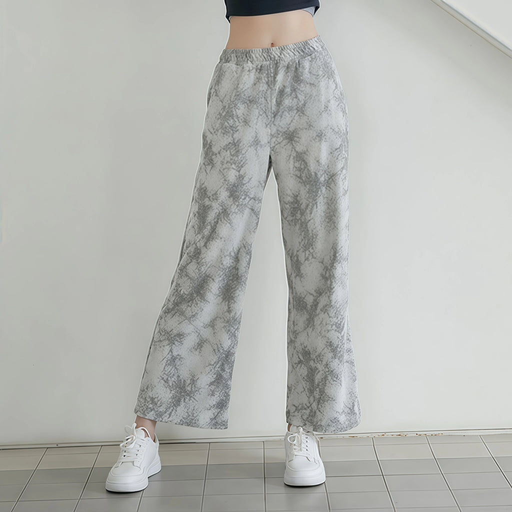 Autumn and winter new yoga clothes wide-leg pants loose casual elastic tie-dye fitness sports straight outdoor running trousers