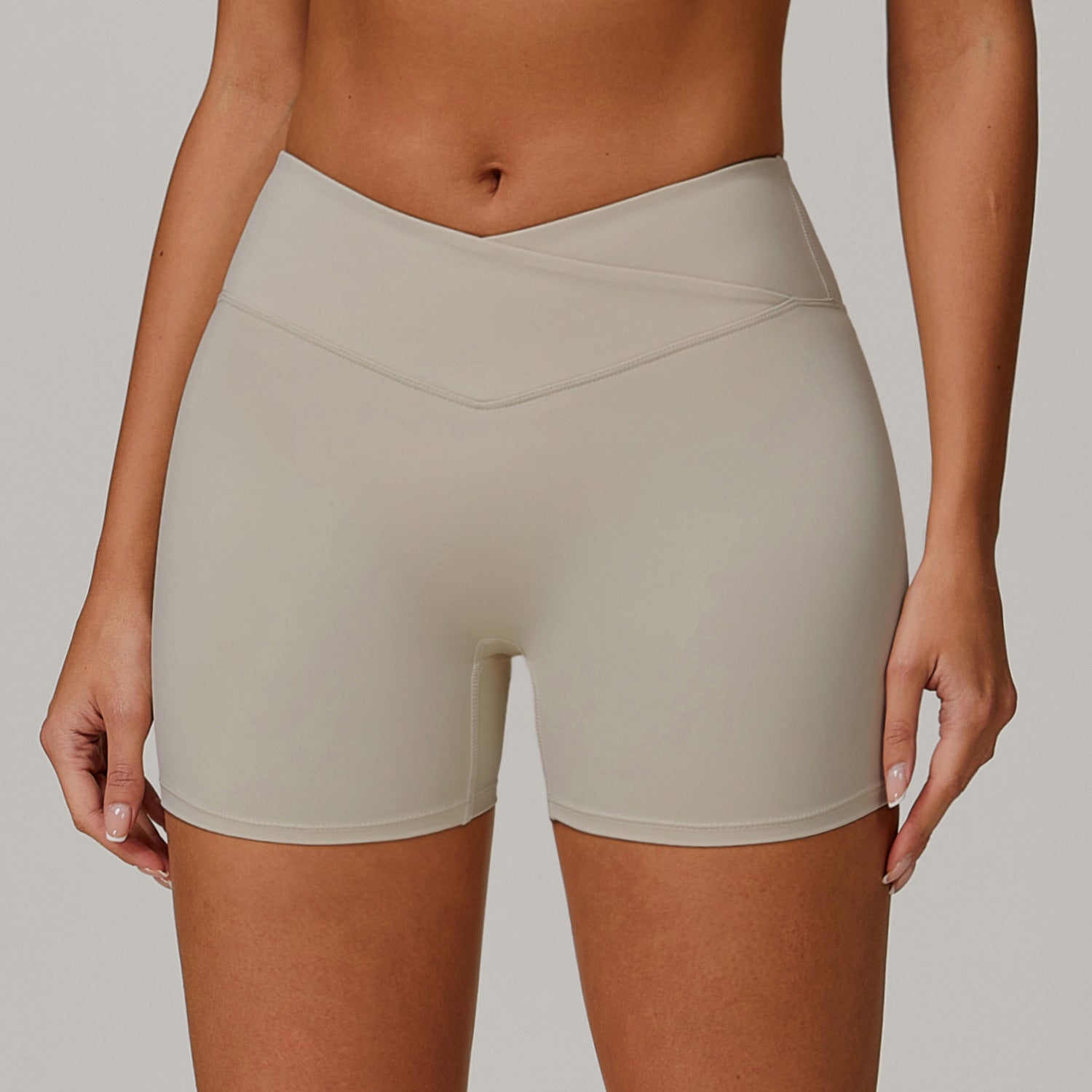 Nude Cross High Waist Yoga Shorts Peach Tight Hip Lifting Sports Shorts Women's Outerwear Fitness Pants