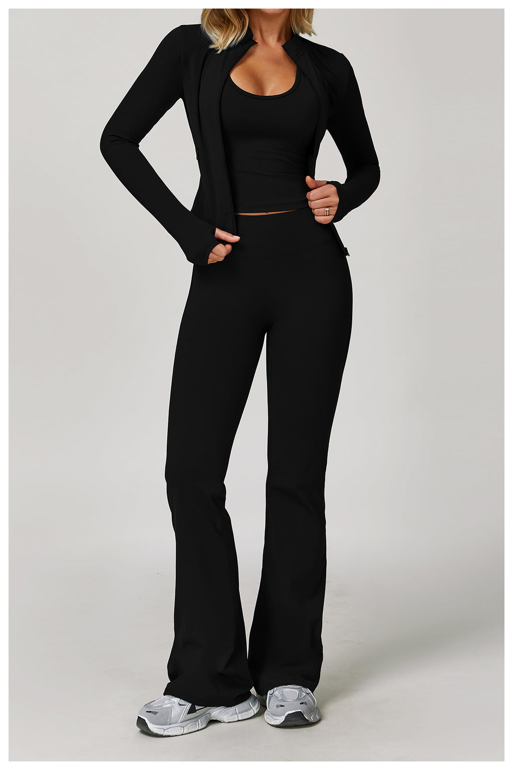 Cross-border brushed high-waist yoga pants tight wide-leg flared pants running sports fitness flared pants