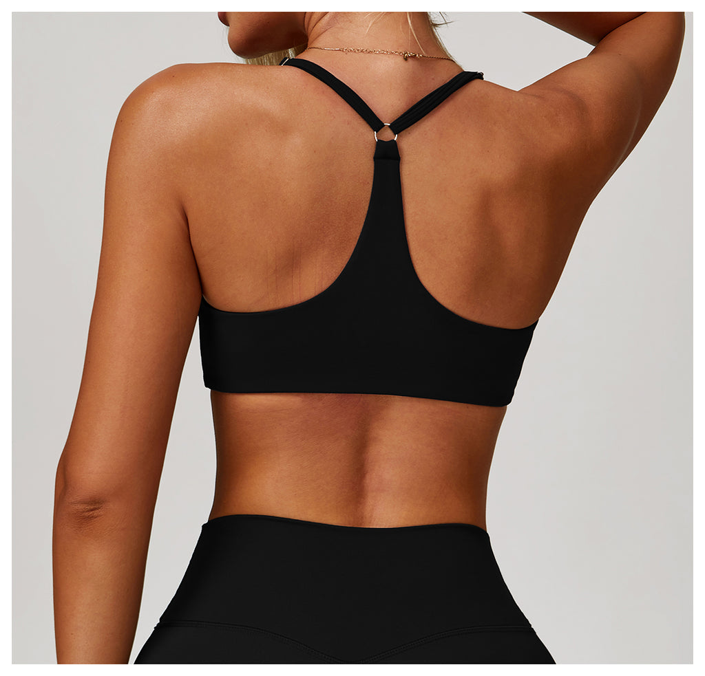 Sanded yoga bra women's tight beauty back fitness yoga clothes running exercise sports underwear