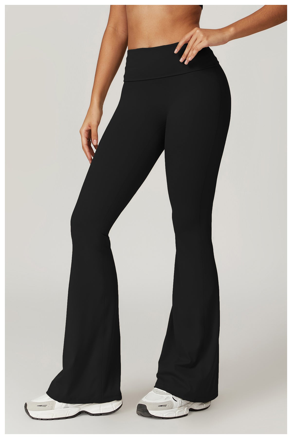 European and American high-waisted hip-lifting yoga pants, casual tight-fitting wide-leg flared pants, sports fitness outerwear trousers