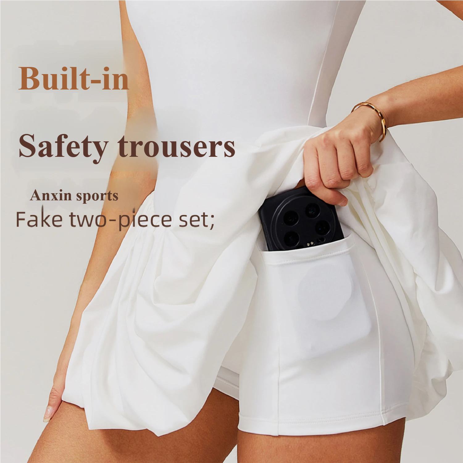 Fake two golf sports dresses for women outdoor leisure fitness dance one-piece tennis skirts