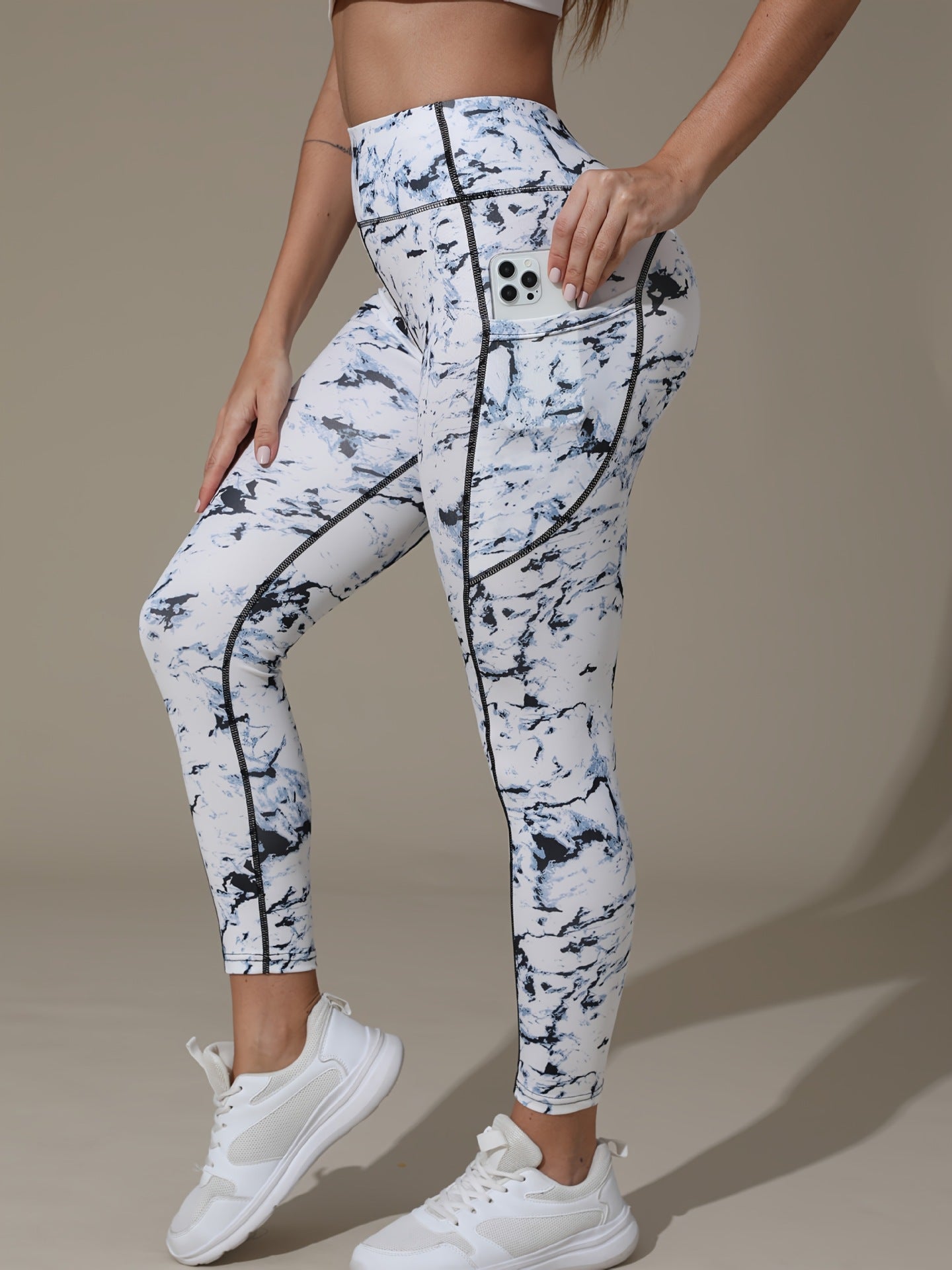 Rouge print new high waist soft and comfortable fashion fitness sports yoga pants leggings for outer wear