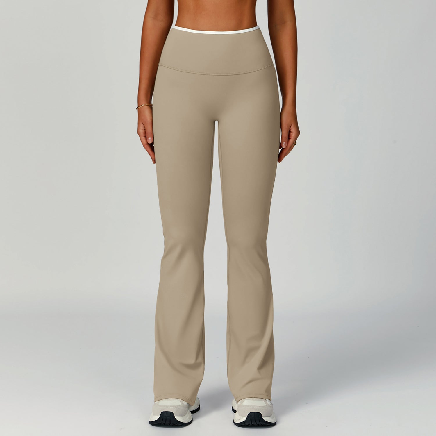 Sports flared pants contrast color high waist quick dry wide leg trousers sports running fitness flared pants