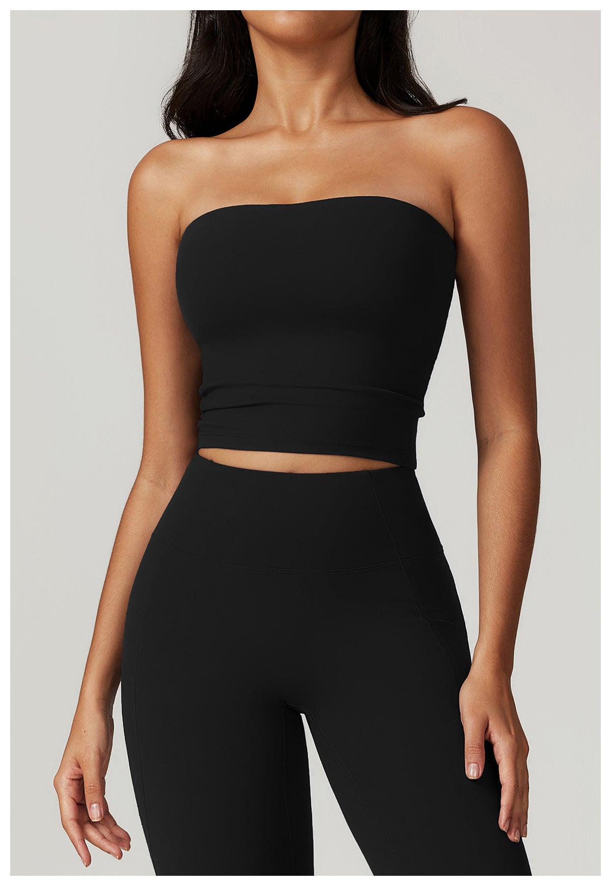 Strapless tube top sexy beautiful back sports bra women's shockproof quick-drying fitness yoga top