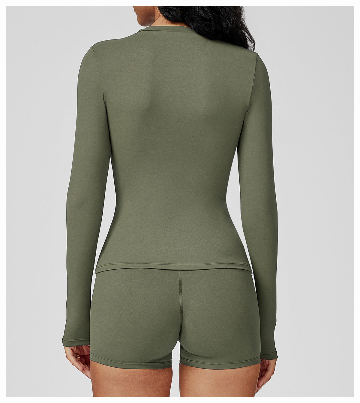 Brushed long-sleeved yoga suit round neck slim fitness suit outdoor running sports long-sleeved T-shirt