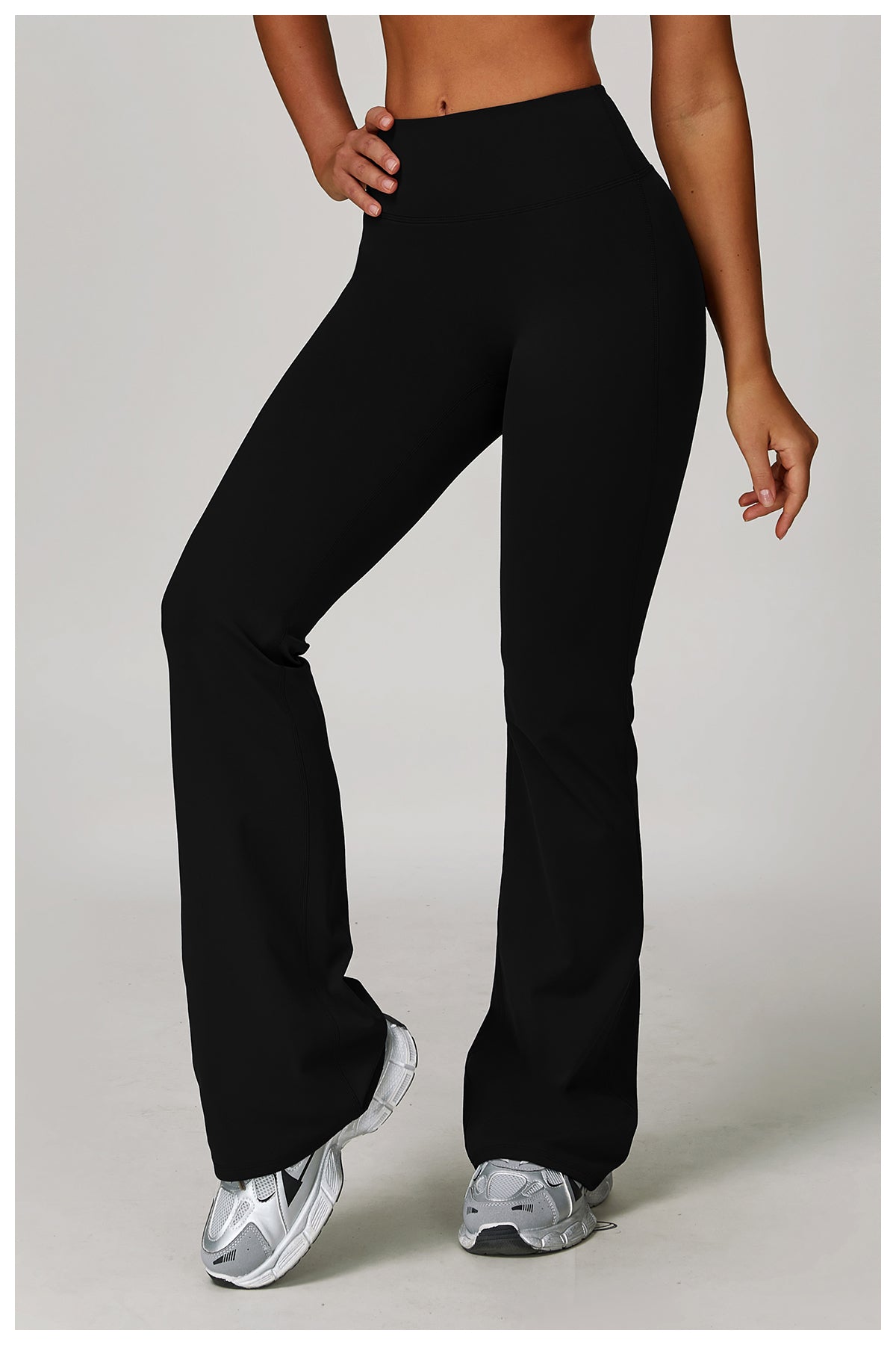 Cross-border brushed high-waist yoga pants tight wide-leg flared pants running sports fitness flared pants