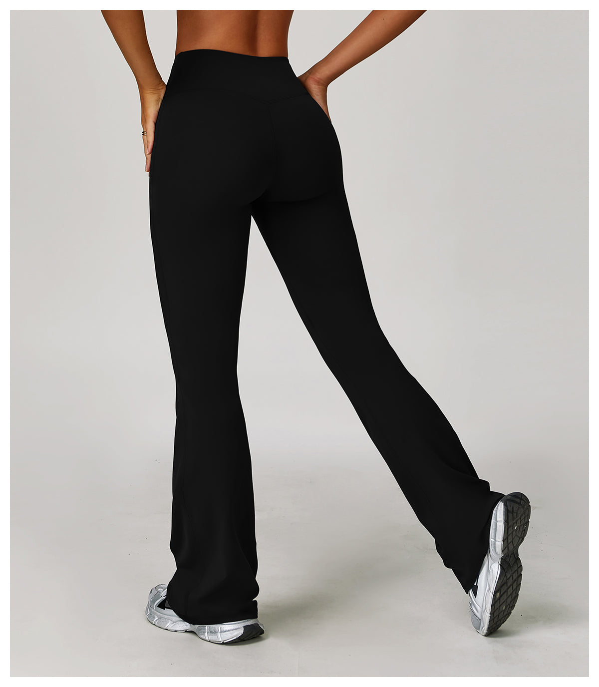 Cross-border brushed high-waist yoga pants tight wide-leg flared pants running sports fitness flared pants