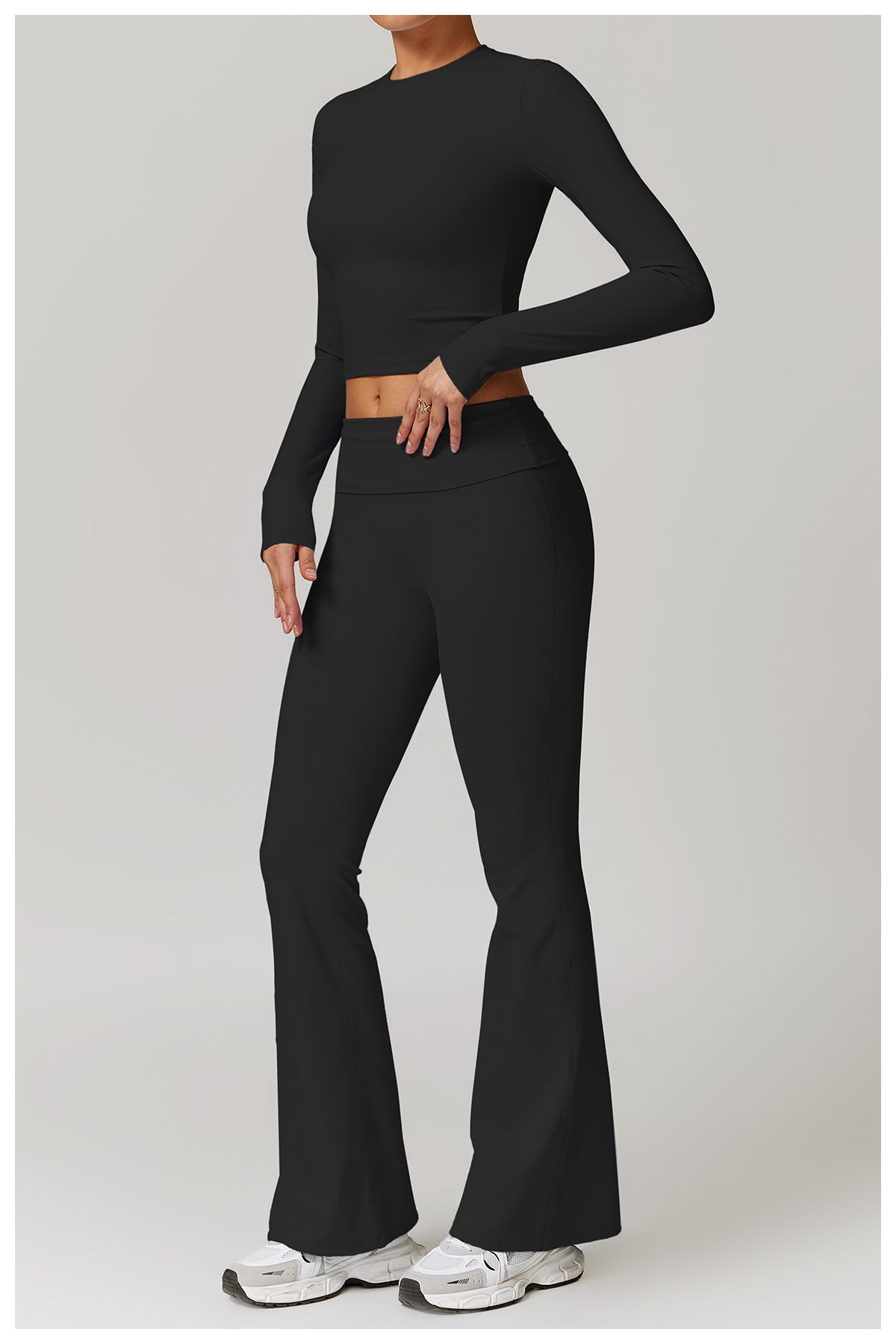Tight back yoga tops slim long-sleeved T-shirts outdoor sports tops women's fitness yoga clothes