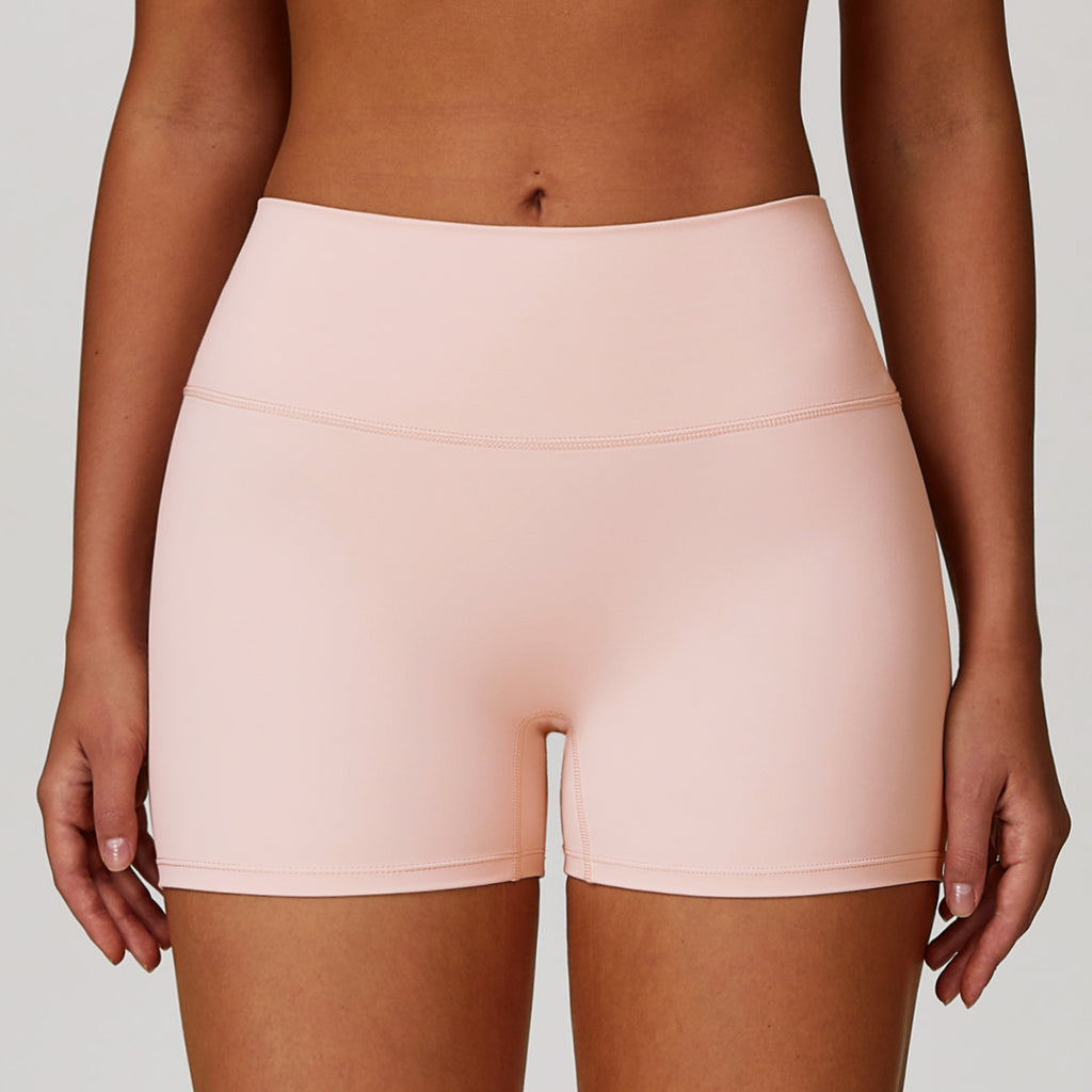 European and American sanded tight yoga shorts women's high waist tummy control fitness pants hip lifting running shorts