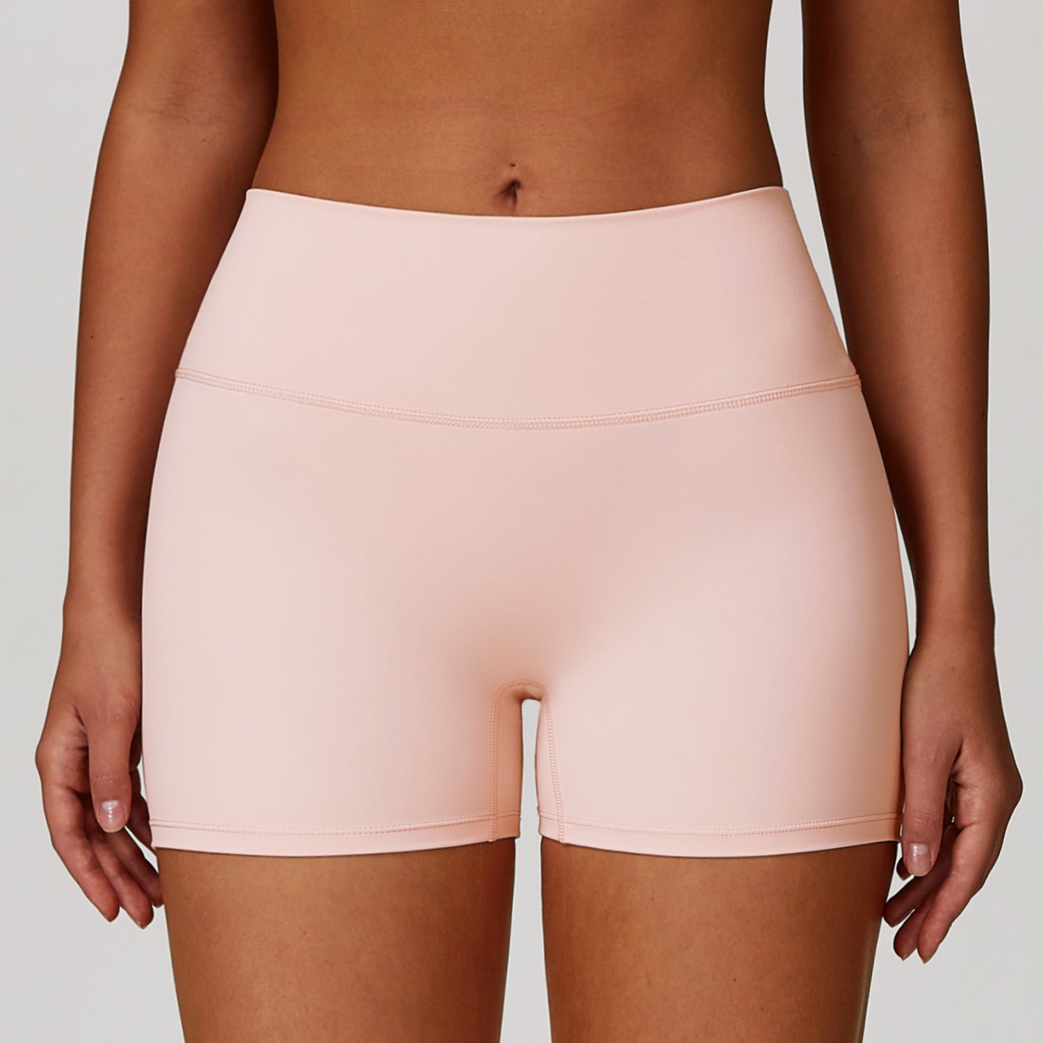 European and American sanded tight yoga shorts women's high waist tummy control fitness pants hip lifting running shorts