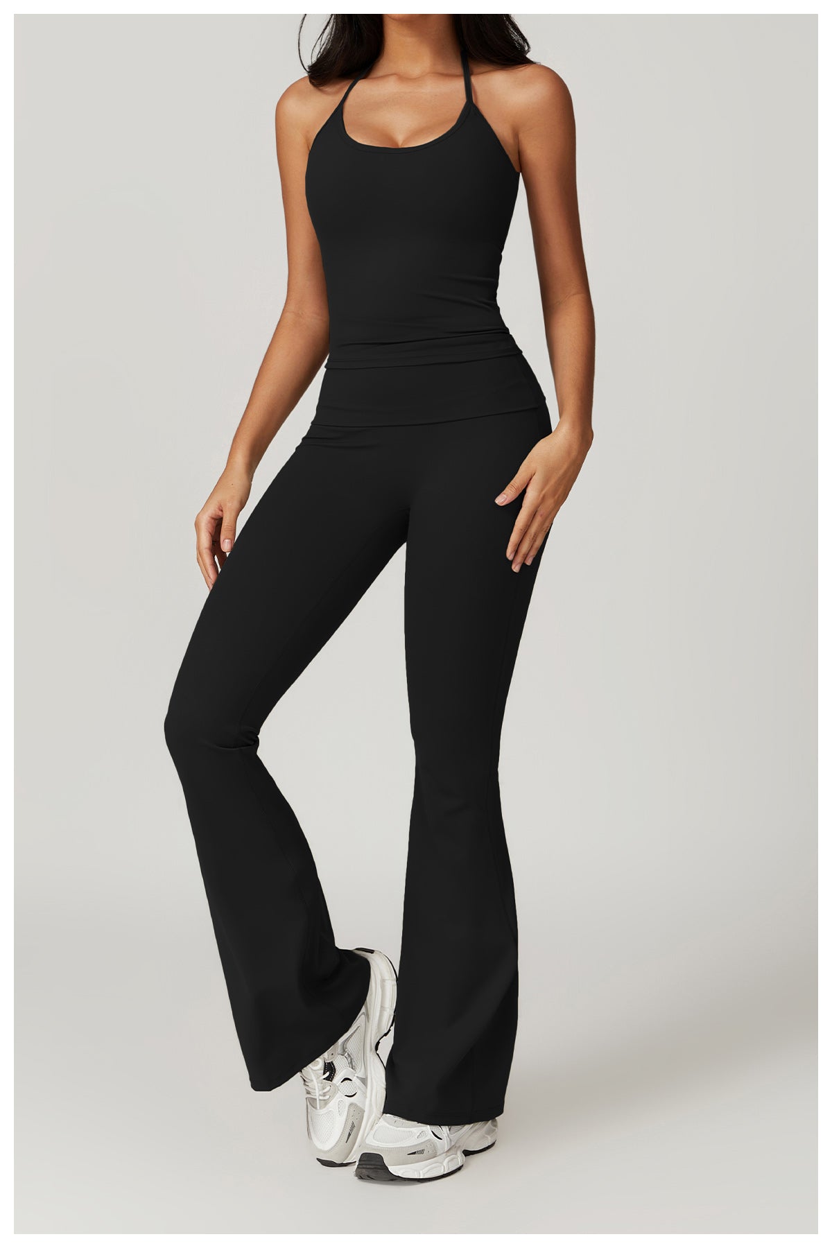 European and American high-waisted hip-lifting yoga pants, casual tight-fitting wide-leg flared pants, sports fitness outerwear trousers