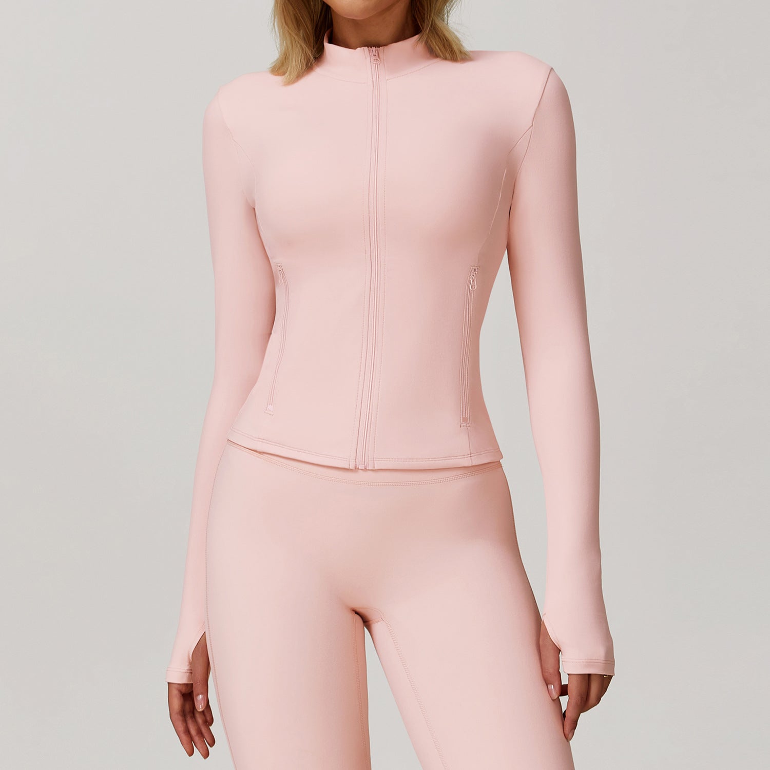 Autumn and winter zipper long-sleeved quick-drying yoga jacket outdoor casual top running sports fitness clothes