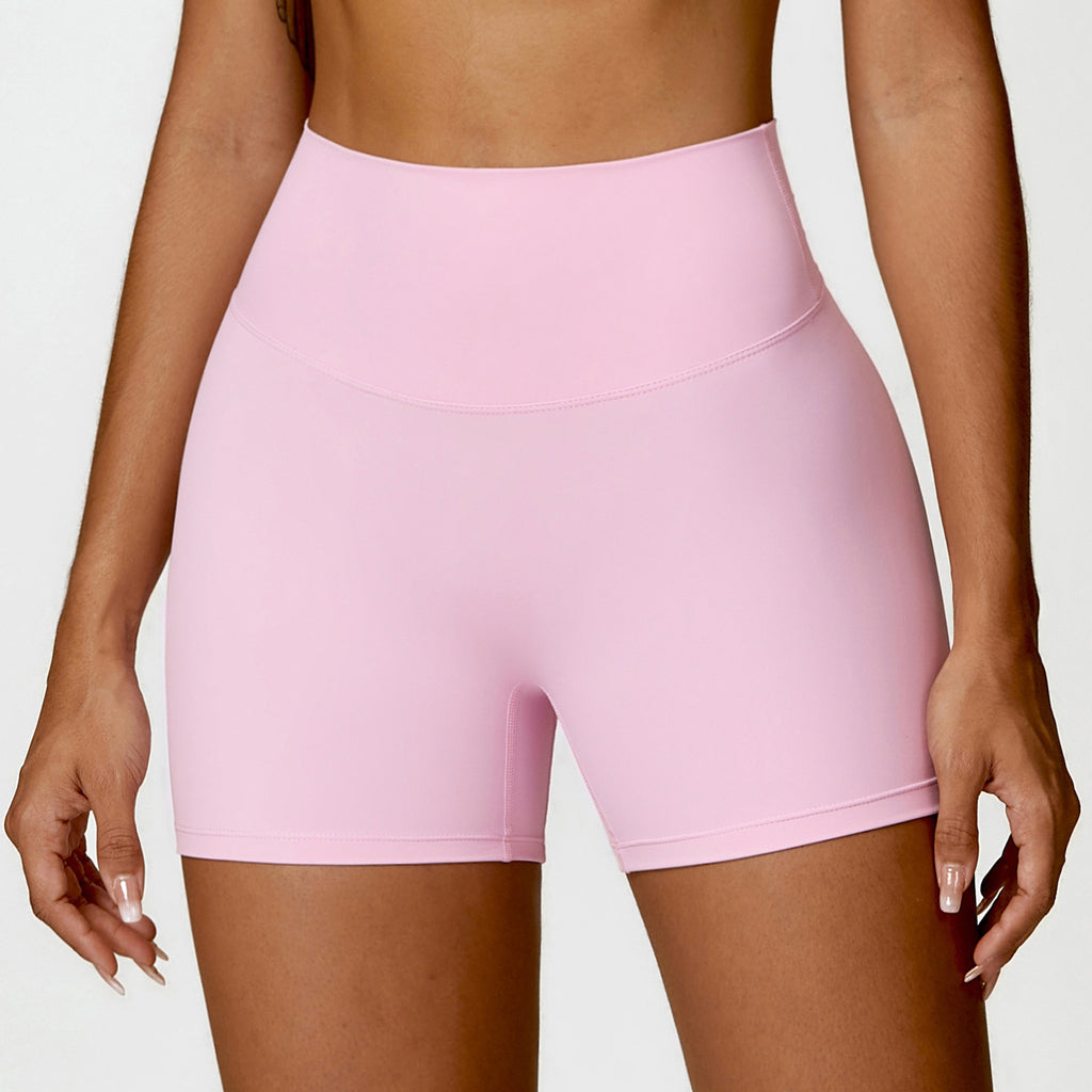 Brushed high waist yoga shorts tummy control peach butt lift running fitness pants tight sports shorts