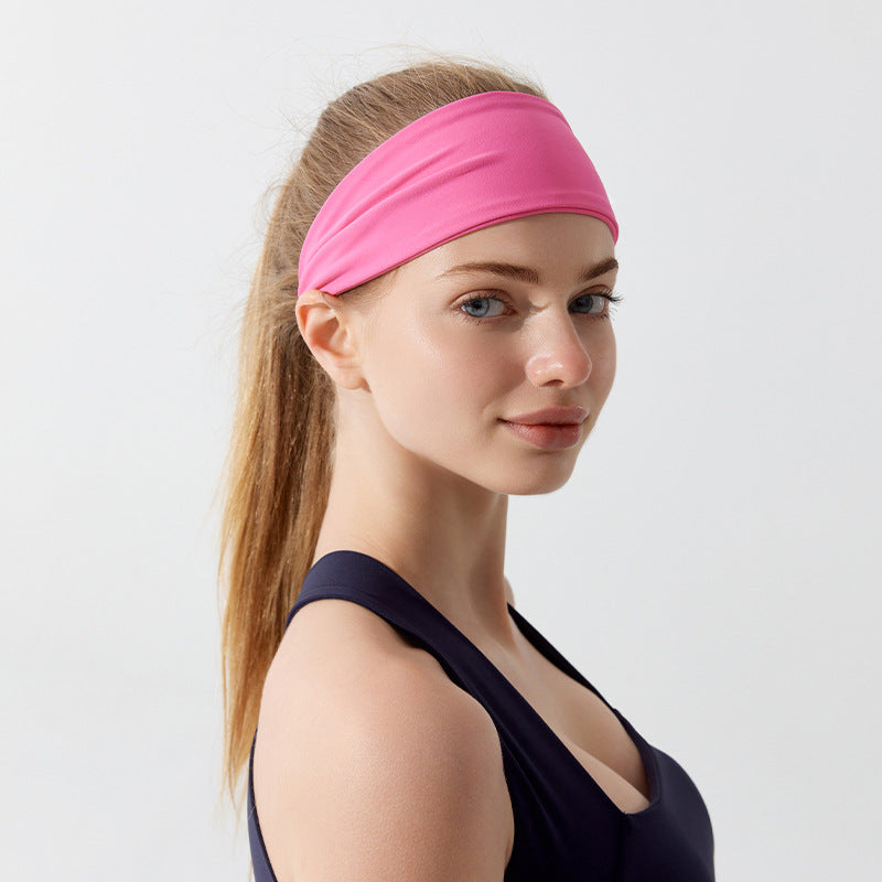 Elastic headband sports headband women's antiperspirant sweat absorption running fitness yoga bandana headband bundle headband women's wide brim