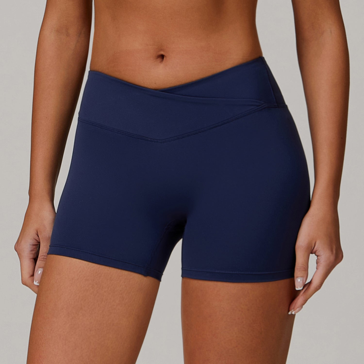 Nude Cross High Waist Yoga Shorts Peach Tight Hip Lifting Sports Shorts Women's Outerwear Fitness Pants