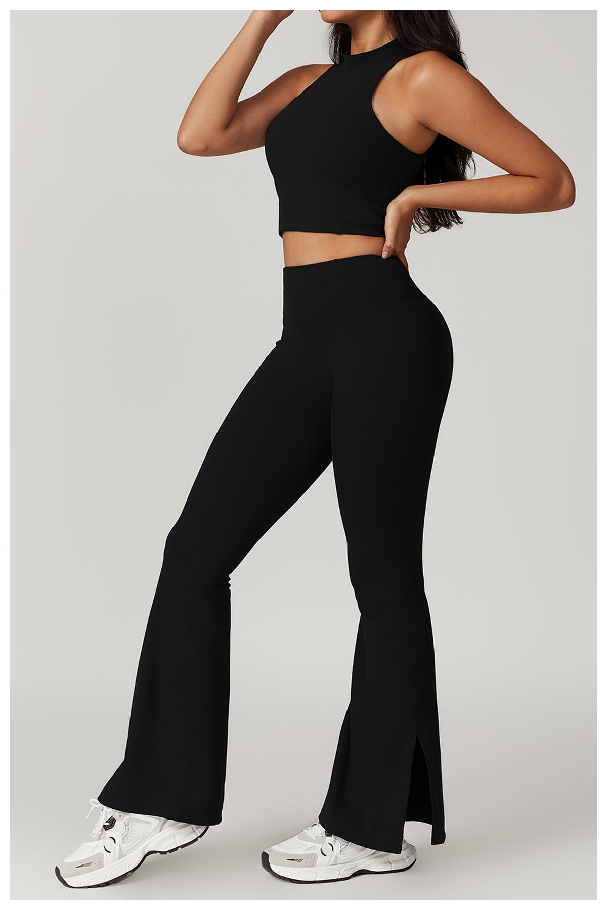 High-waisted wide-leg bootcut yoga pants for fitness and exercise
