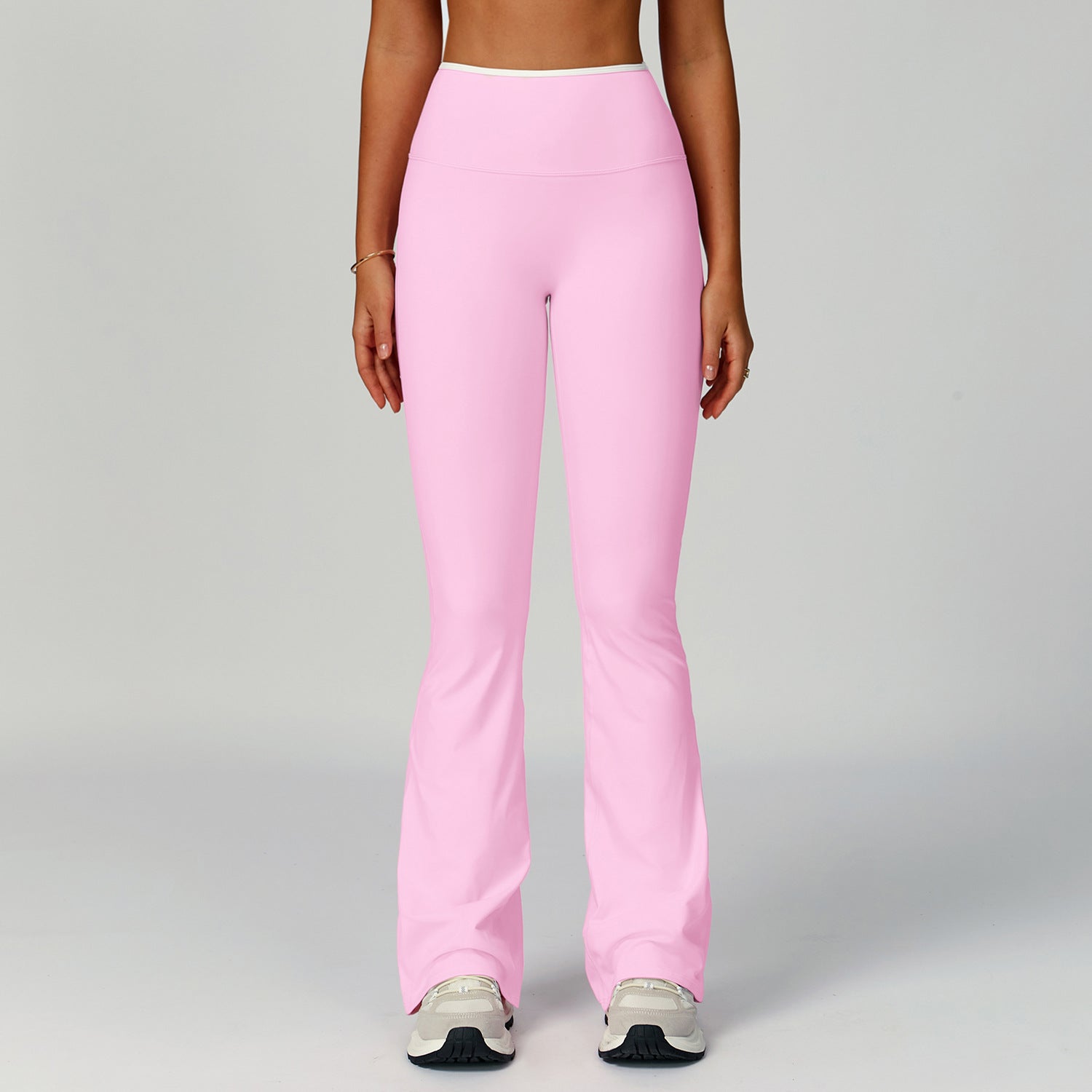 Sports flared pants contrast color high waist quick dry wide leg trousers sports running fitness flared pants