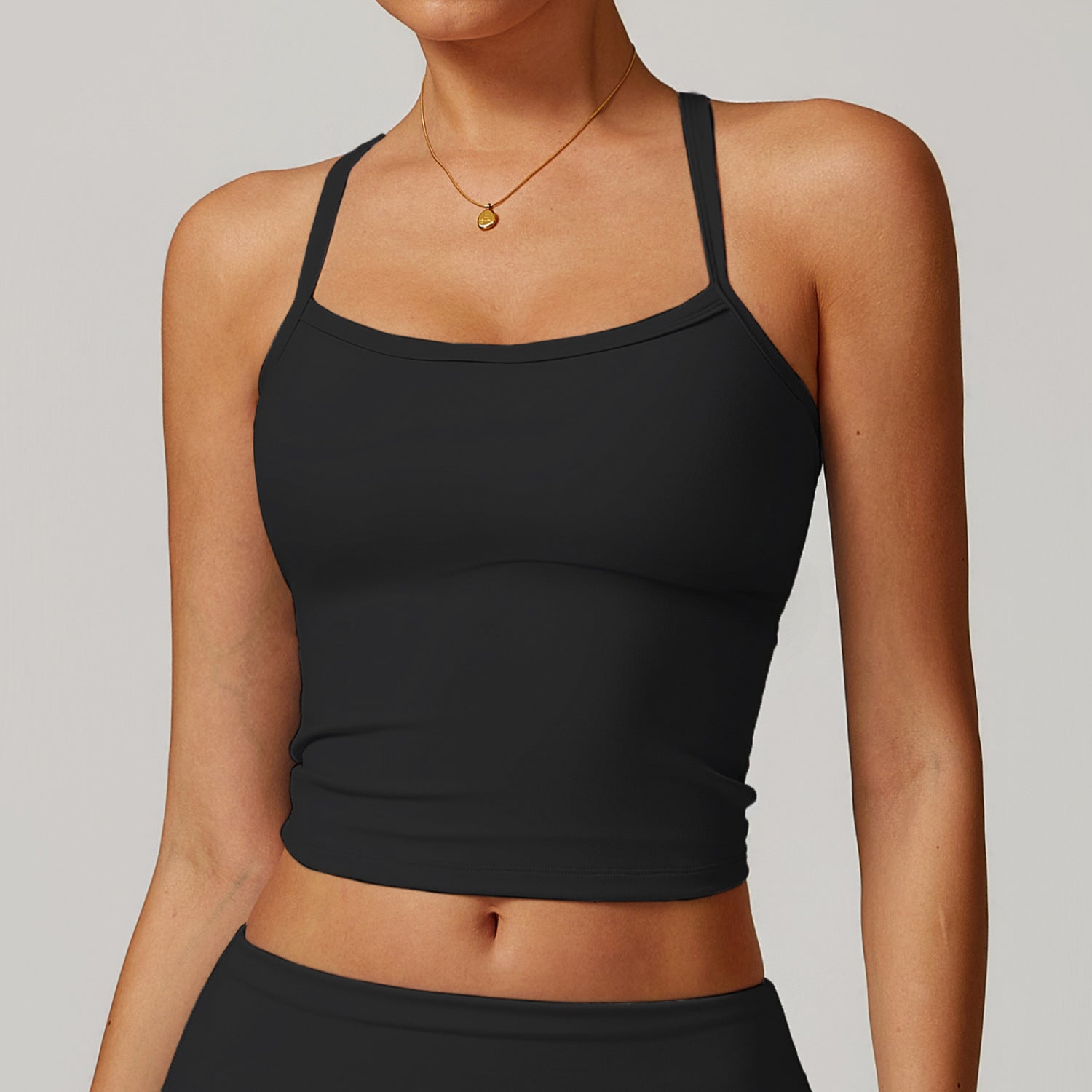 Brushed back yoga vest quick-drying fitness top outer wear running sports vest