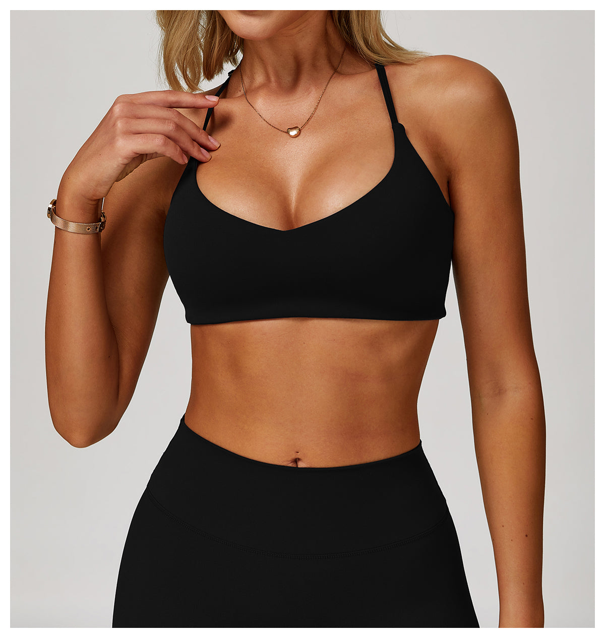 Sanded yoga bra women's tight beauty back fitness yoga clothes running exercise sports underwear