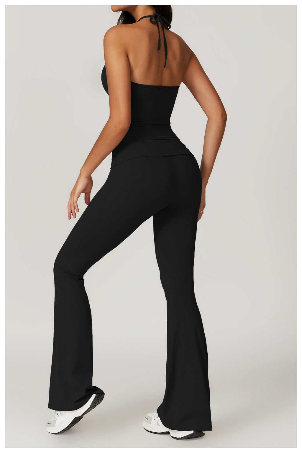 European and American high-waisted hip-lifting yoga pants, casual tight-fitting wide-leg flared pants, sports fitness outerwear trousers
