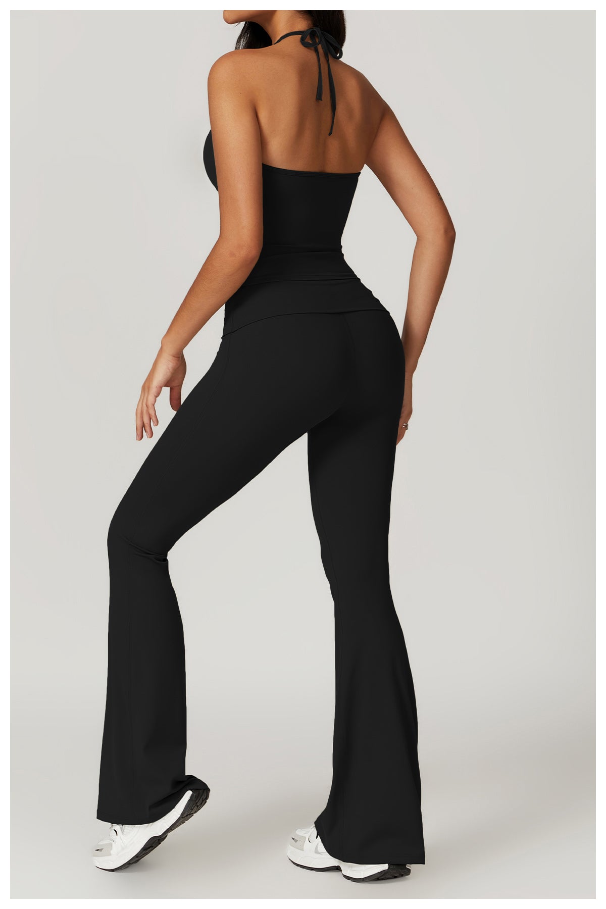 European and American high-waisted hip-lifting yoga pants, casual tight-fitting wide-leg flared pants, sports fitness outerwear trousers