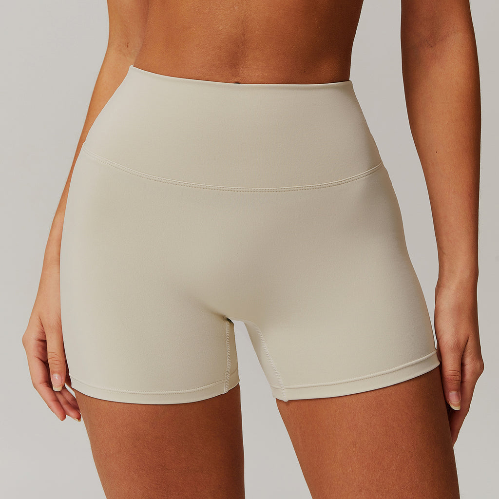 Brushed high waist yoga shorts tummy control peach butt lift running fitness pants tight sports shorts