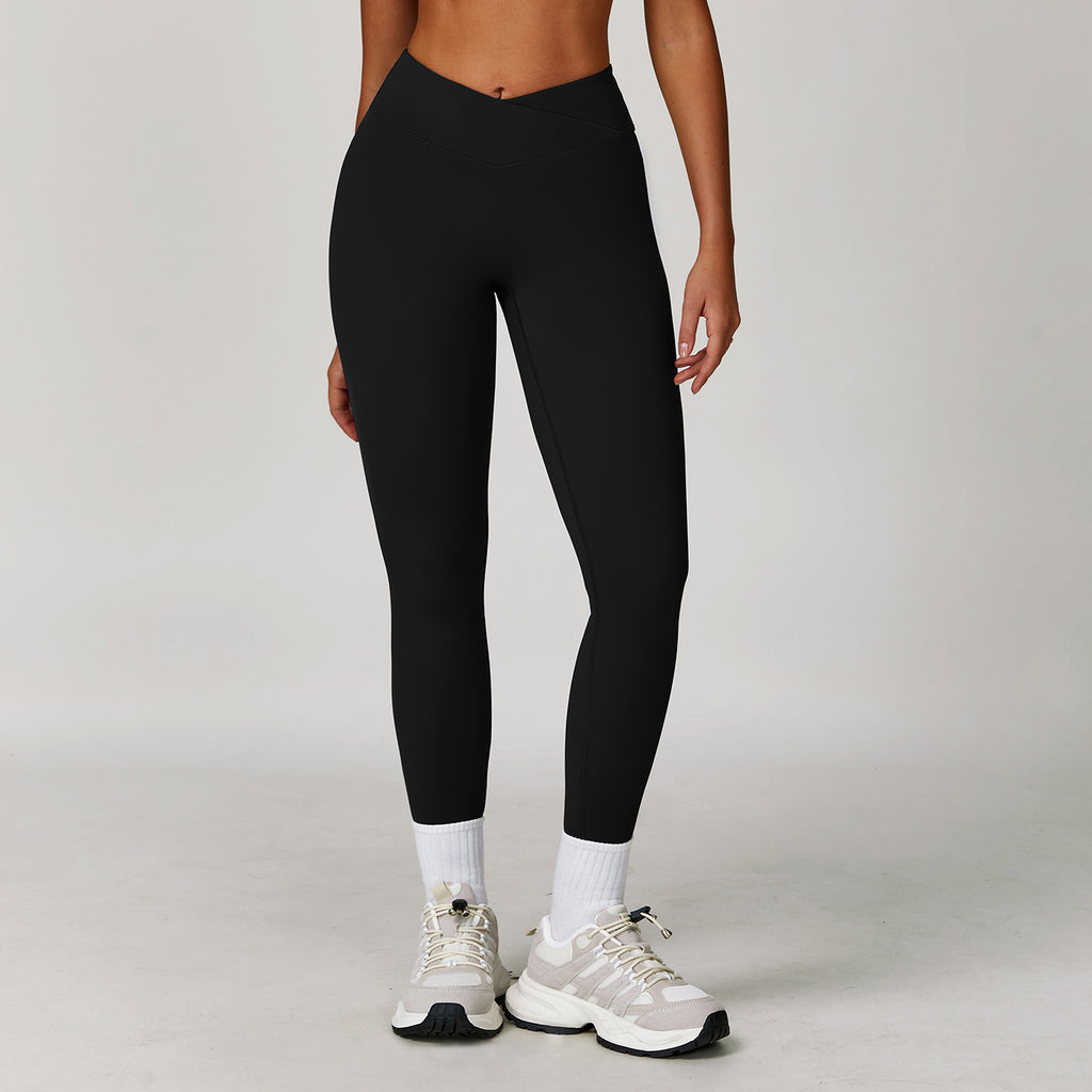 Nude Yoga Pants Cross High Waist Tight Casual Pants Running Sports Fitness Yoga Pants