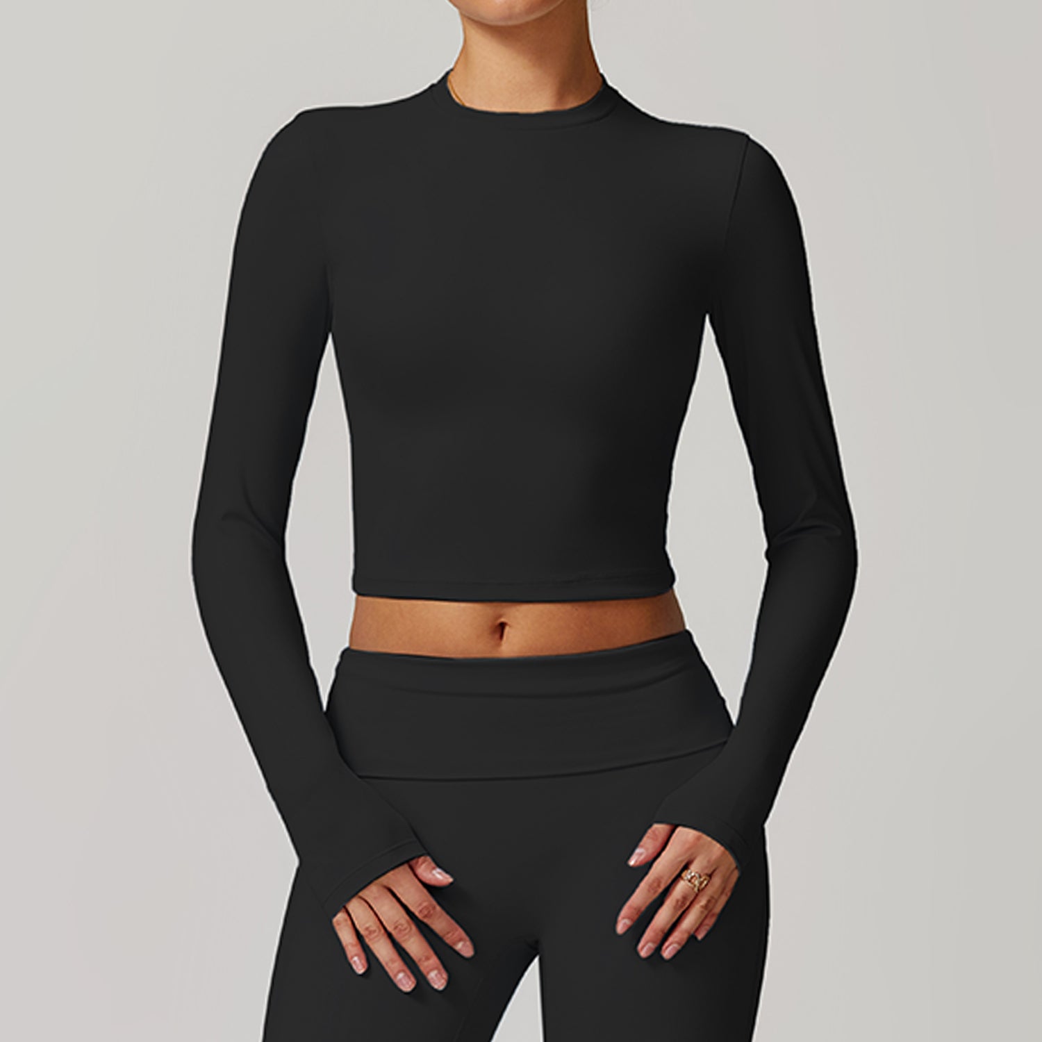 Tight back yoga tops slim long-sleeved T-shirts outdoor sports tops women's fitness yoga clothes