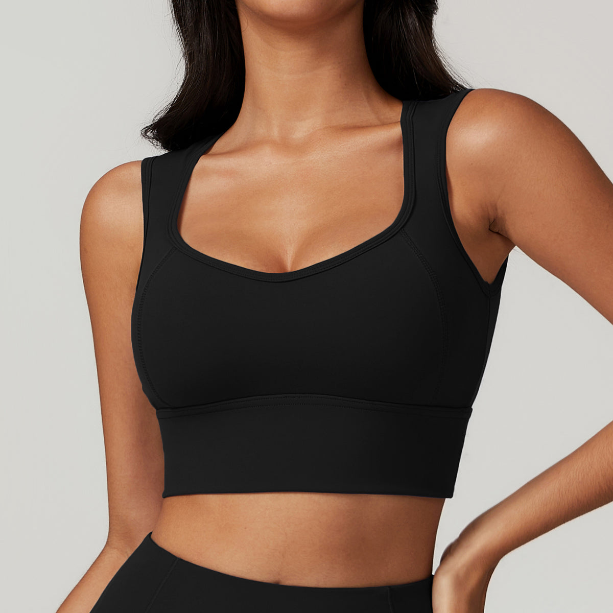 Brushed beautiful back one-piece sports bra for women shockproof gathered yoga bra running fitness vest