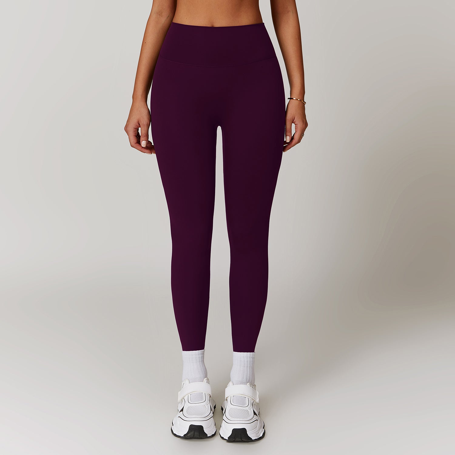 Quick-drying tight yoga pants, brushed tummy-control and hip-lifting high-waisted fitness pants, outdoor running sports pants