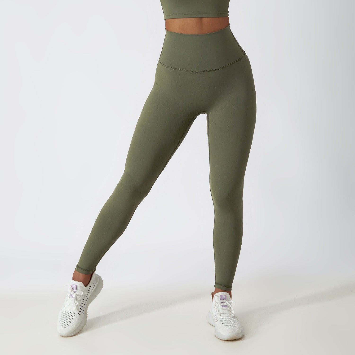 High waist hip lift fitness pants women's tight outdoor cycling sports running pants breathable quick-drying nude yoga pants