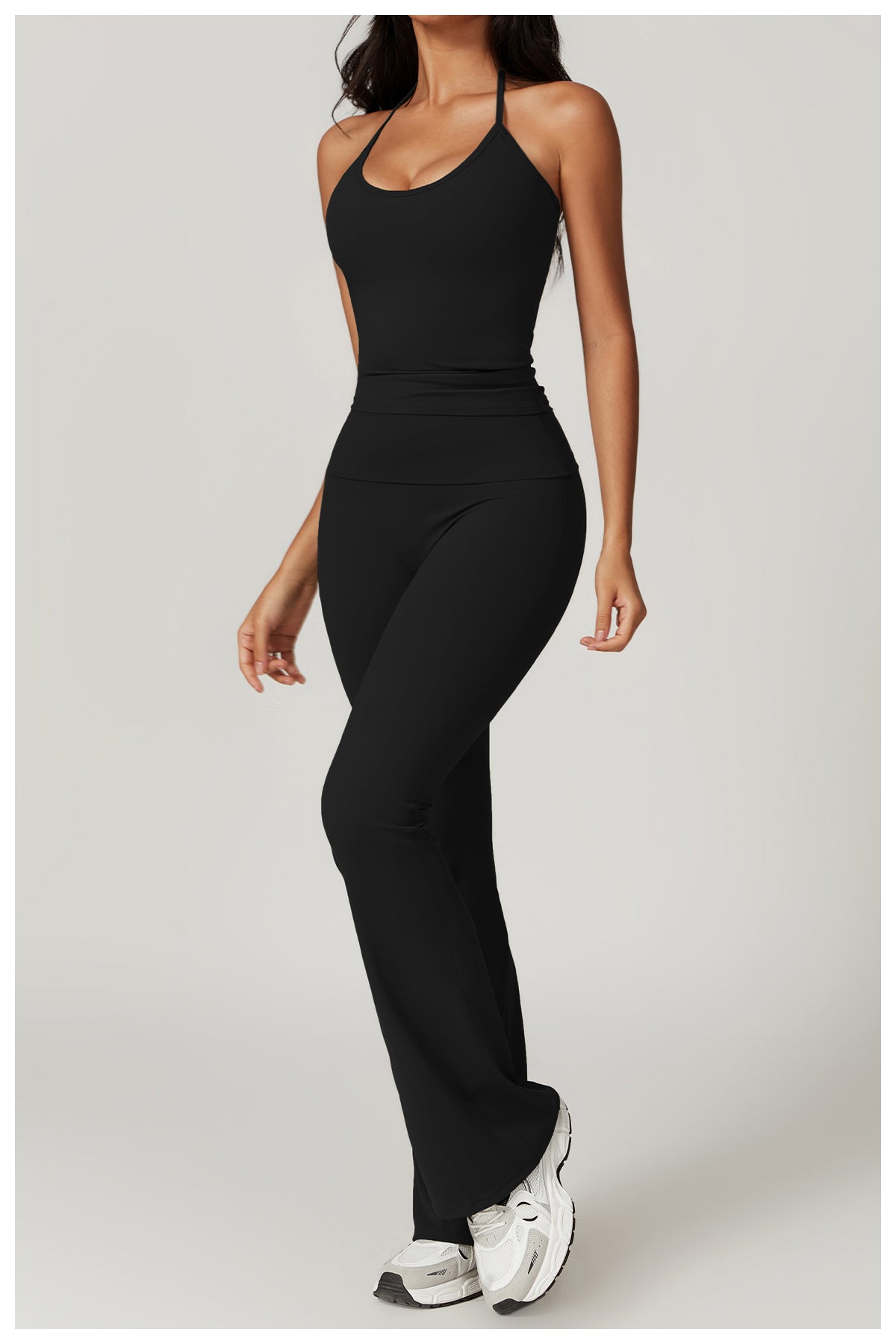 European and American high-waisted hip-lifting yoga pants, casual tight-fitting wide-leg flared pants, sports fitness outerwear trousers